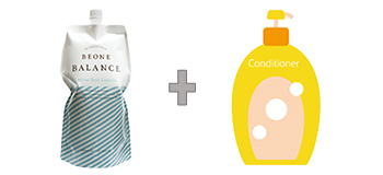 ビーワン水に薬液を加える